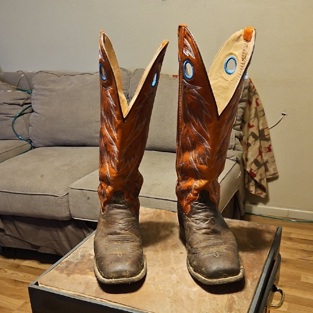 Tony Lama Brown and Orange Men's Boots